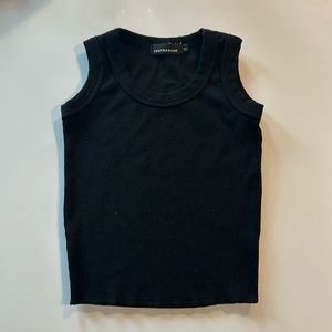 Girls Contraband Size Small Crop Ribbed Black Tank